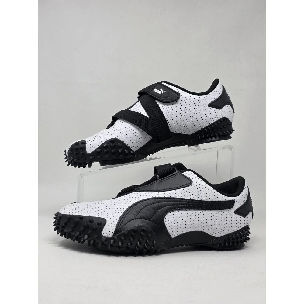 PUMA Womens Size 7.5 Sneakers Mostro Perf Leather Hook & Loop White Black New
